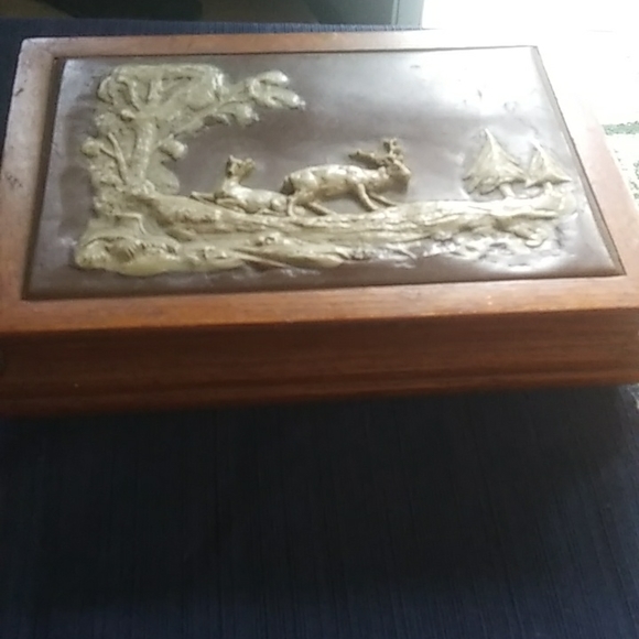Vtg. Wood Jewelry Box